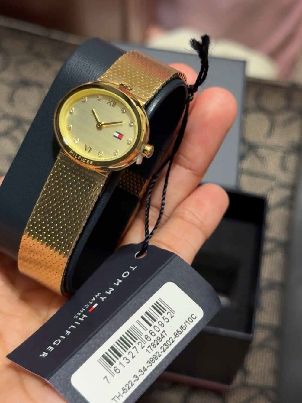 Tommy Hilfiger Gold-Tone Mesh Bracelet Women's Watch
